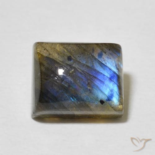3.66ct Натуральный Многоцветный Лабрадорит, Огранка Багет, Полупрозрачный