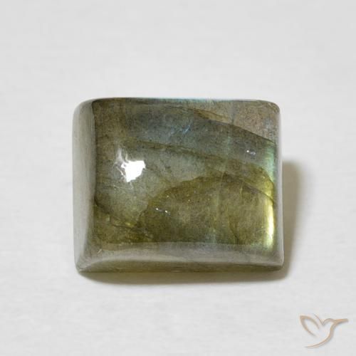 3.66ct Натуральный Многоцветный Лабрадорит, Огранка Багет, Полупрозрачный