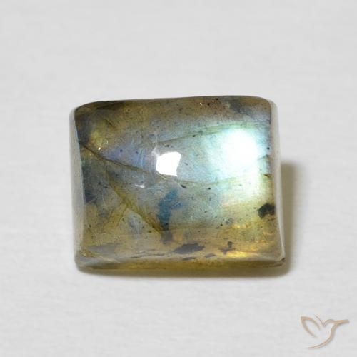 3.46ct Натуральный Многоцветный Лабрадорит, Огранка Багет, Полупрозрачный