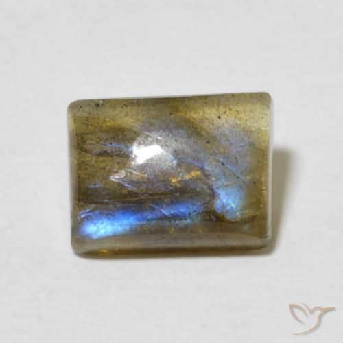 2.63ct Натуральный Многоцветный Лабрадорит, Огранка Багет, Полупрозрачный