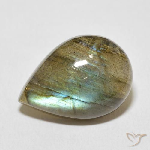 11.65ct Натуральный Многоцветный Лабрадорит, Форма груши, Полупрозрачный
