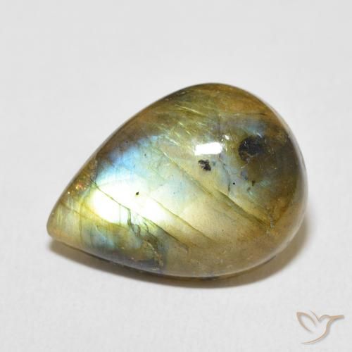 9.85ct Натуральный Многоцветный Лабрадорит, Форма груши, Непрозрачный