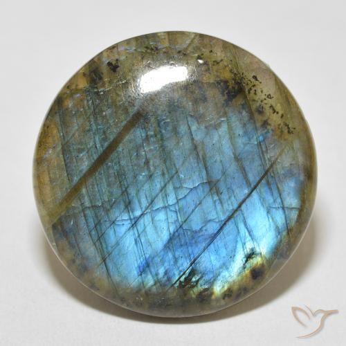 31.18ct Натуральный Многоцветный Лабрадорит, Круглый, Непрозрачный