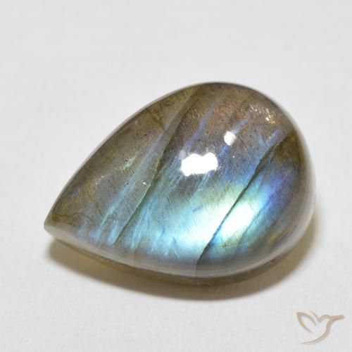 13.99ct Натуральный Многоцветный Лабрадорит, Форма груши, Непрозрачный