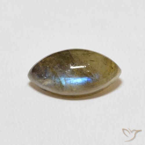 2.28ct Натуральный Многоцветный Лабрадорит, Маркиза, Полупрозрачный