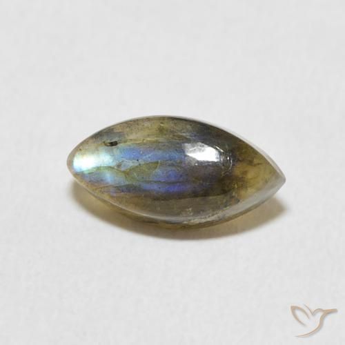 1.39ct Натуральный Многоцветный Лабрадорит, Маркиза, Полупрозрачный