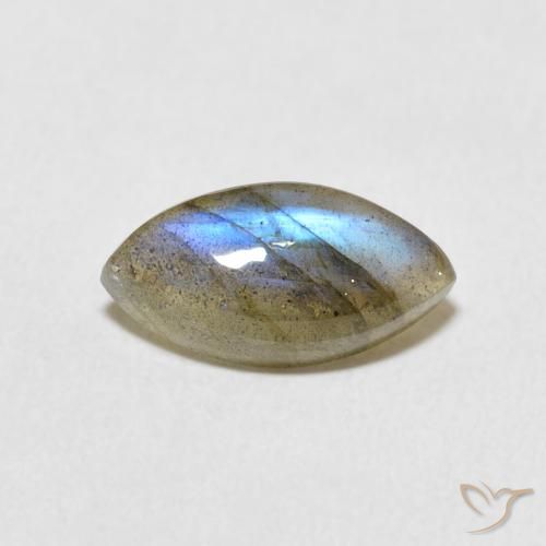 2.21ct Натуральный Многоцветный Лабрадорит, Маркиза, Полупрозрачный