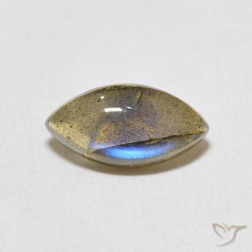 2.38ct Натуральный Многоцветный Лабрадорит, Маркиза, Полупрозрачный