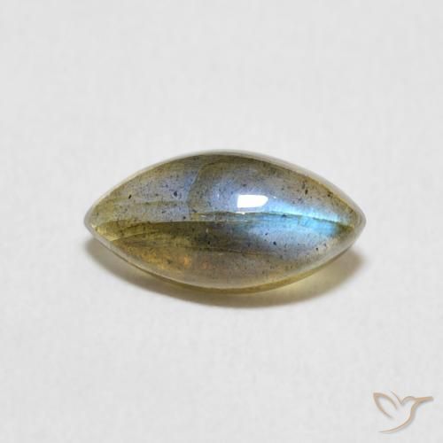 1.31ct Натуральный Многоцветный Лабрадорит, Маркиза, Полупрозрачный