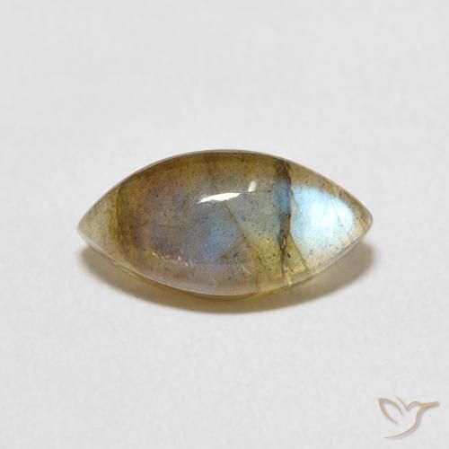 2.51ct Натуральный Многоцветный Лабрадорит, Маркиза, Полупрозрачный