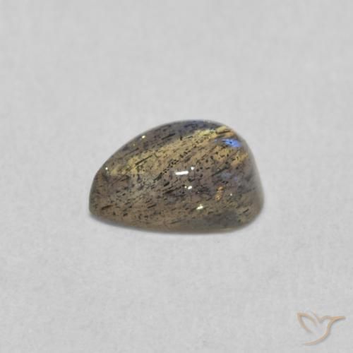 0.61 карата, натуральный Многоцветный Лабрадорит, Форма груши, Полупрозрачный