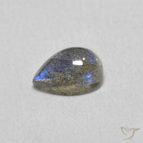 0.54ct Натуральный Многоцветный Лабрадорит, Форма груши, Полупрозрачный