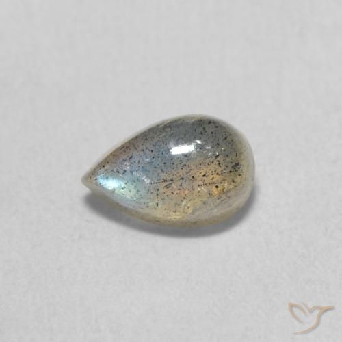 0.58ct Натуральный Многоцветный Лабрадорит, Форма груши, Полупрозрачный