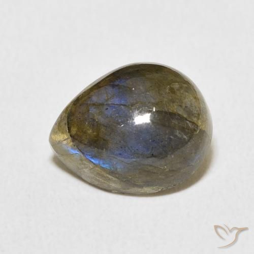 4.00ct Натуральный Многоцветный Лабрадорит, Форма груши, Полупрозрачный