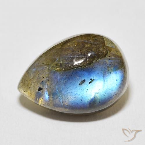13.81ct Натуральный Многоцветный Лабрадорит, Форма груши, Полупрозрачный