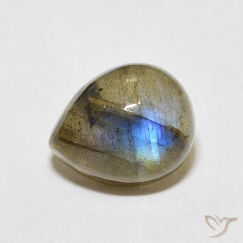 4.24ct Натуральный Многоцветный Лабрадорит, Форма груши, Полупрозрачный