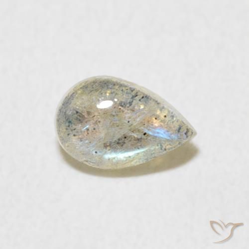 0.45ct Натуральный Многоцветный Лабрадорит, Форма груши, Полупрозрачный