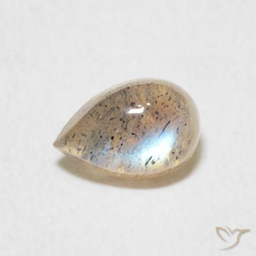 0.53ct Натуральный Многоцветный Лабрадорит, Форма груши, Полупрозрачный