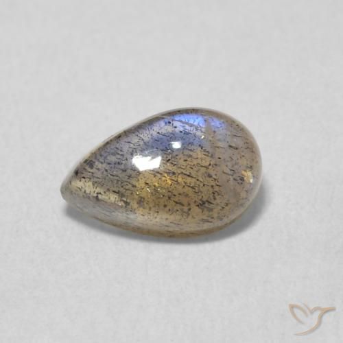0.58ct Натуральный Многоцветный Лабрадорит, Форма груши, Полупрозрачный
