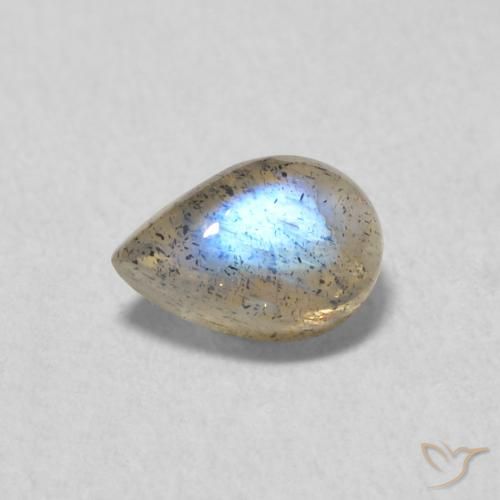 0.60ct Натуральный Многоцветный Лабрадорит, Форма груши, Полупрозрачный
