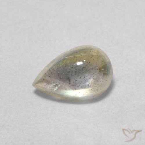 0.46ct Натуральный Многоцветный Лабрадорит, Форма груши, Полупрозрачный