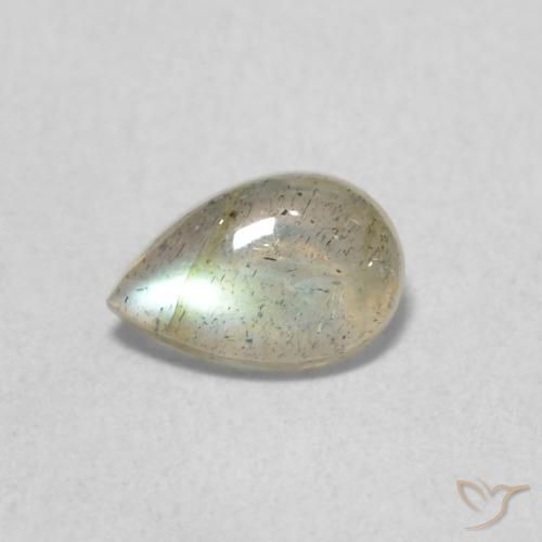 0.38ct Натуральный Многоцветный Лабрадорит, Форма груши, Полупрозрачный