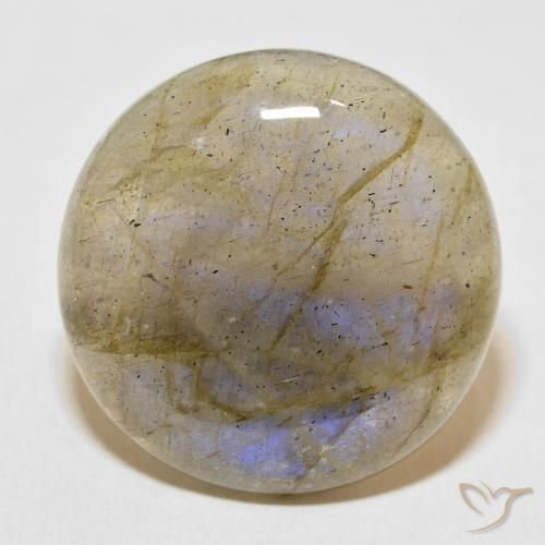 30.47ct Натуральный Многоцветный Лабрадорит, Круглый, Полупрозрачный