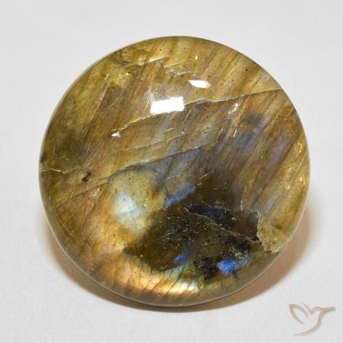 28.60ct Натуральный Многоцветный Лабрадорит, Круглый, Полупрозрачный