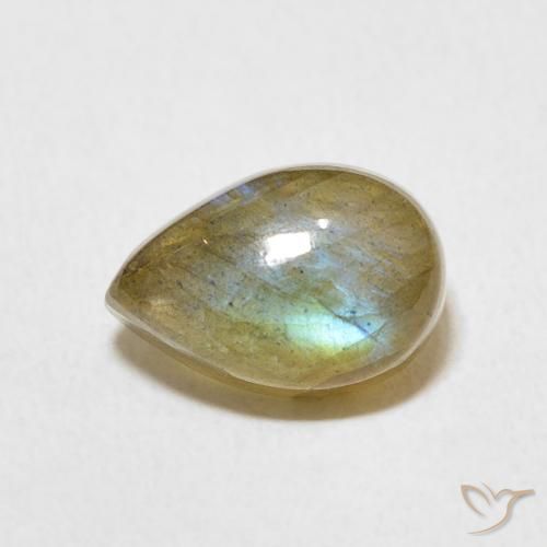2.68ct Натуральный Многоцветный Лабрадорит, Форма груши, Полупрозрачный