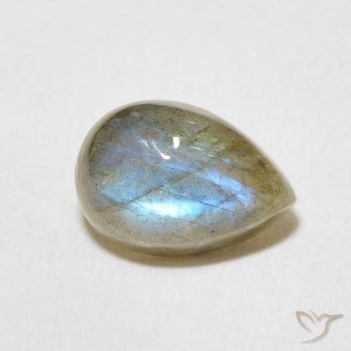 2.42ct Натуральный Многоцветный Лабрадорит, Форма груши, Полупрозрачный