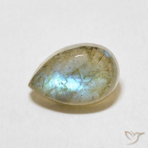 2.39ct Натуральный Многоцветный Лабрадорит, Форма груши, Полупрозрачный