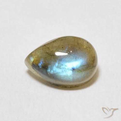 1.78ct Натуральный Многоцветный Лабрадорит, Форма груши, Полупрозрачный