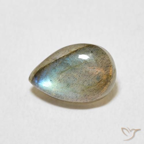 1.53ct Натуральный Многоцветный Лабрадорит, Форма груши, Полупрозрачный