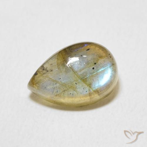 2.47ct Натуральный Многоцветный Лабрадорит, Форма груши, Полупрозрачный