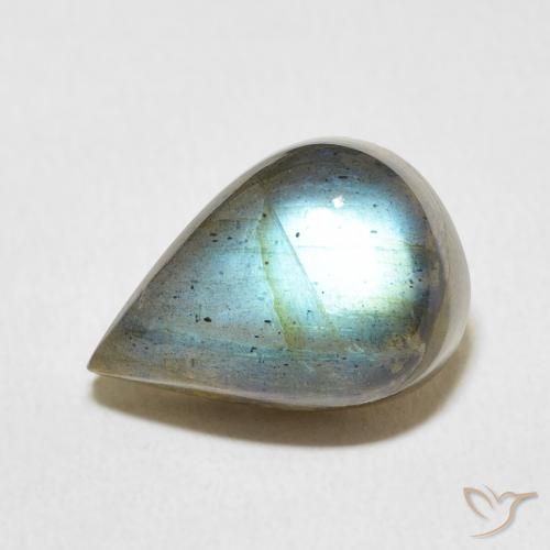 6.96ct Натуральный Многоцветный Лабрадорит, Форма груши, Полупрозрачный