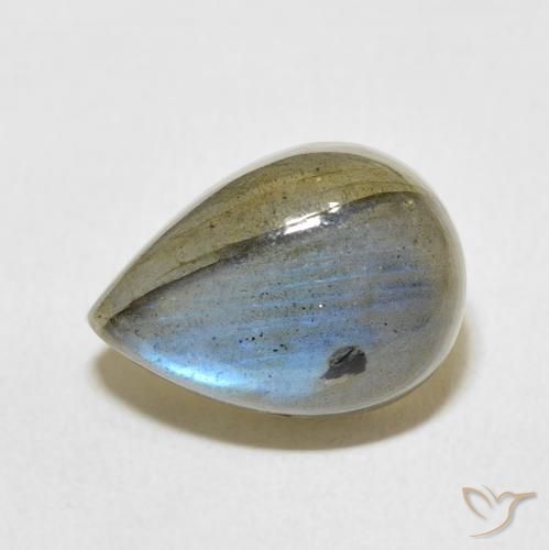 7.29ct Натуральный Многоцветный Лабрадорит, Форма груши, Полупрозрачный
