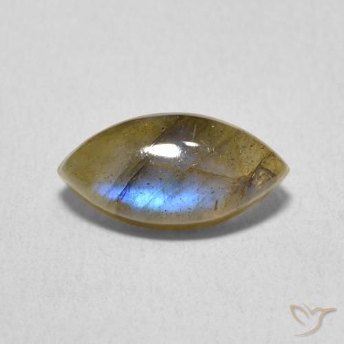 2.54ct Натуральный Многоцветный Лабрадорит, Маркиза, Полупрозрачный