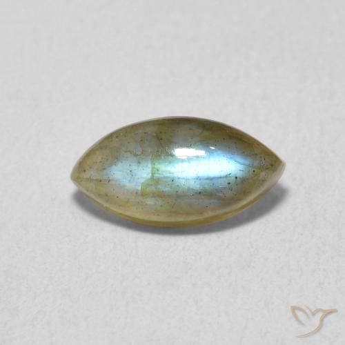 1.42ct Натуральный Многоцветный Лабрадорит, Маркиза, Полупрозрачный