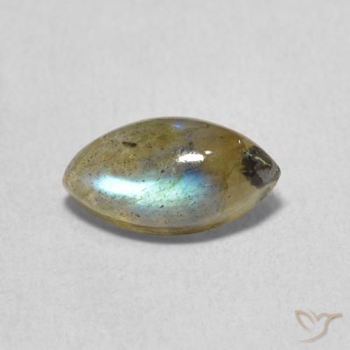 1.66ct Натуральный Многоцветный Лабрадорит, Маркиза, Полупрозрачный