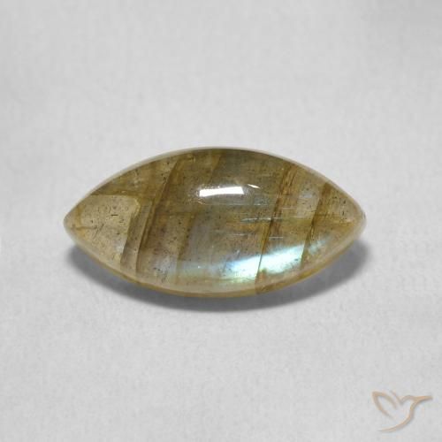 2.54ct Натуральный Многоцветный Лабрадорит, Маркиза, Полупрозрачный