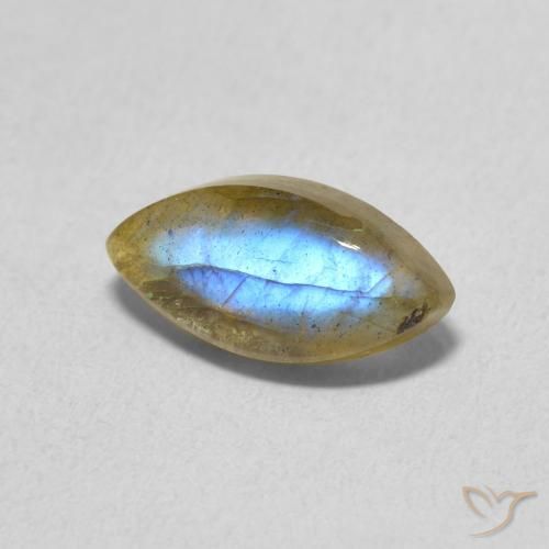 2.09ct Натуральный Многоцветный Лабрадорит, Маркиза, Полупрозрачный