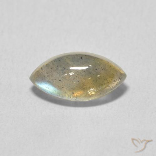 1.38ct Натуральный Многоцветный Лабрадорит, Маркиза, Полупрозрачный