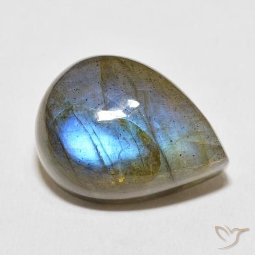 19.92ct Натуральный Многоцветный Лабрадорит, Форма груши, Полупрозрачный