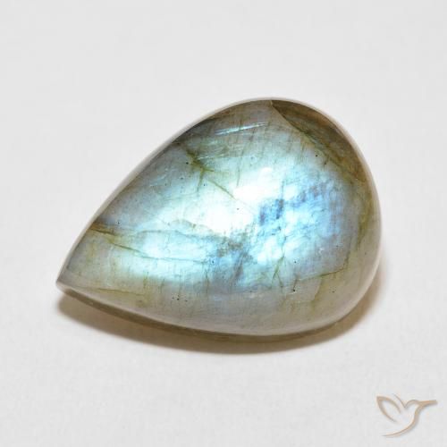 17.88ct Натуральный Многоцветный Лабрадорит, Форма груши, Полупрозрачный