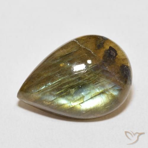 9.98ct Натуральный Многоцветный Лабрадорит, Форма груши, Полупрозрачный