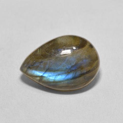5.90ct Натуральный Многоцветный Лабрадорит, Форма груши, Полупрозрачный