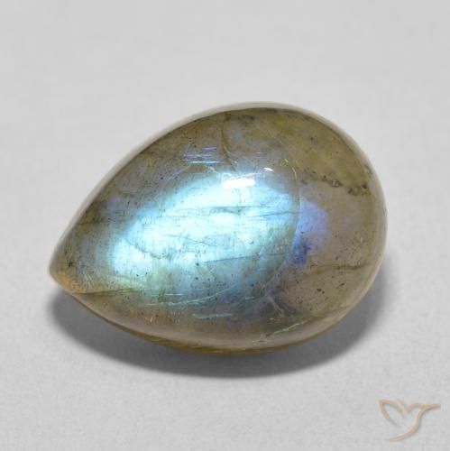 10.31ct Натуральный Многоцветный Лабрадорит, Форма груши, Полупрозрачный