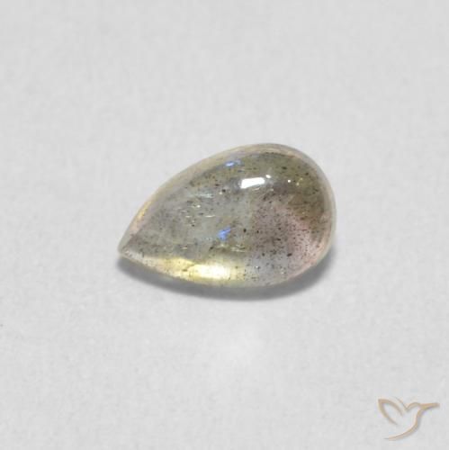 0.40ct Натуральный Многоцветный Лабрадорит, Форма груши, Полупрозрачный