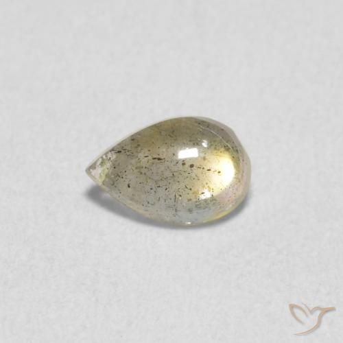 0.38ct Натуральный Многоцветный Лабрадорит, Форма груши, Полупрозрачный
