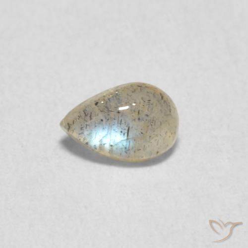 0.46ct Натуральный Многоцветный Лабрадорит, Форма груши, Полупрозрачный